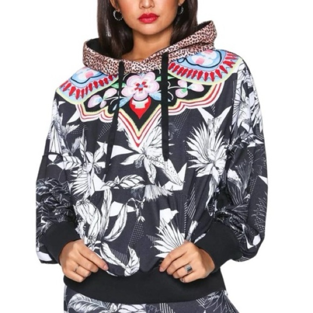 Adidas X FARM Floral Tropical Hoodie Multicolor size Medium